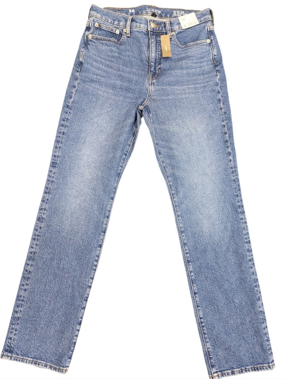 NWT J.Crew 96' Straight High Waisted Medium Light Wash Jeans Sz 26 Vintage Style